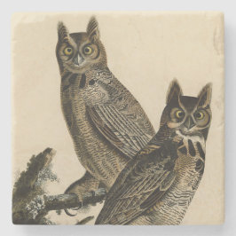 Great Horned Owls (von John James Audubon) Steinuntersetzer