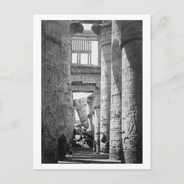 Great Hypostyle Hall Karnak Ägypten ~ 1845 Postkarte (Vorderseite)