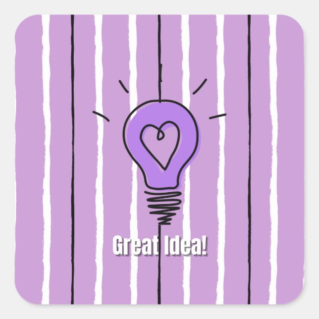 Great Idea! Quadratischer Aufkleber (Vorderseite)