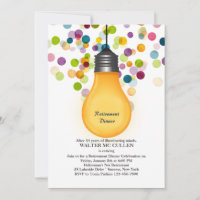 Great Ideas Light Bulb Rentirement Party Einladung