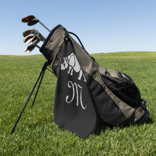 Great Indian Rhinoceros The Unicorn Rhino Monogram Golfhandtuch