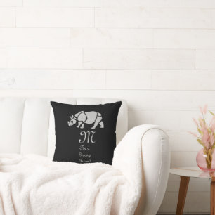 Great Indian Rhinoceros The Unicorn Rhino Monogram Kissen