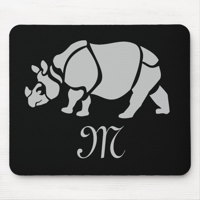 Great Indian Rhinoceros The Unicorn Rhino Monogram Mousepad (Vorne)