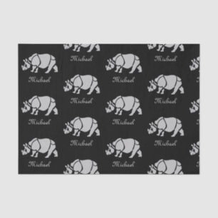 Great Indian Rhinoceros The Unicorn Rhino Monogram Seidenpapier