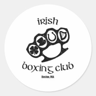 Great Irish Boxing Men Club Boston Fighting Pub St Runder Aufkleber