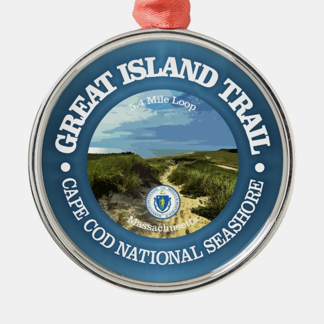 Great Island Trail (rd) Ornament Aus Metall (Vorne)
