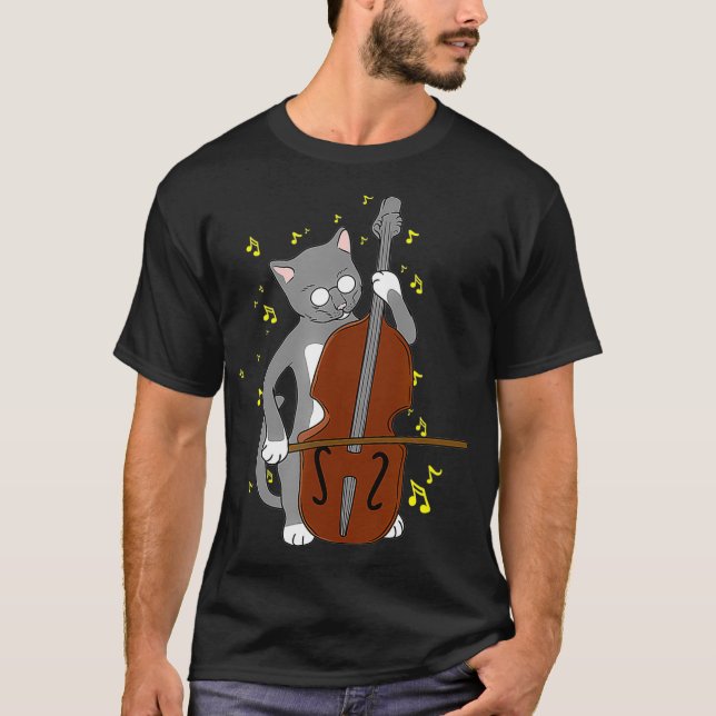 Great    JazzCat Playing Cello T-Shirt (Vorderseite)