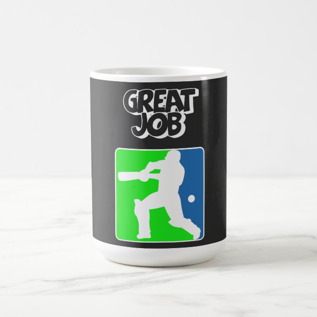 Great Job Cricket Logo Cricket Batsman  Kaffeetasse (Mittel)