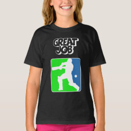 Great Job Cricket Logo Cricket Batsman T-Shirt