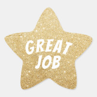 Great Job Gold Star Imitate Glitzer