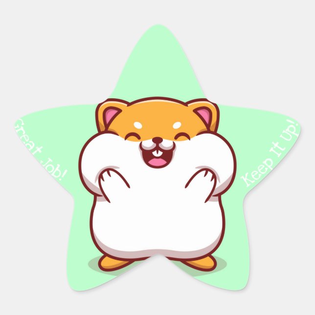 Great Job Kawaii Star Sticker (Vorderseite)