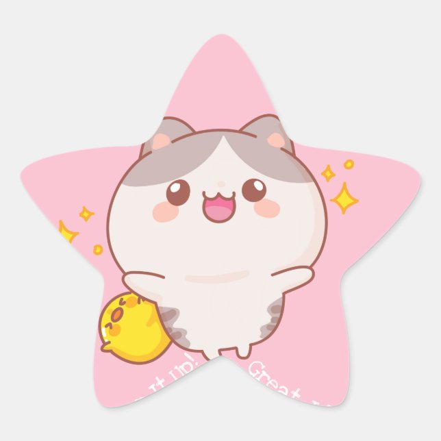 Great Job Kawaii Star Sticker (Vorderseite)