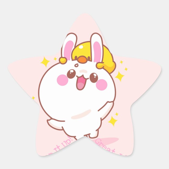 Great Job Kawaii Star Sticker (Vorderseite)