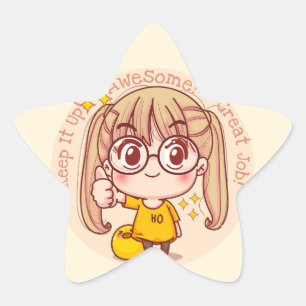 Great Job Kawaii Stern-Aufkleber
