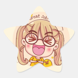 Great Job Kawaii Stern-Aufkleber