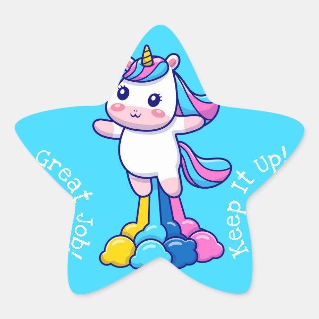 Great Job Kawaii Stern-Aufkleber (Vorderseite)