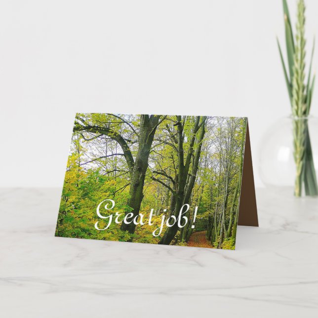 Great Job Personalize Fall Leaf Destiny Destiny's Dankeskarte (Vorderseite)