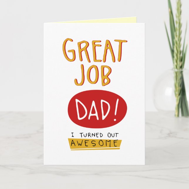 Great Job Vater Funny Vathage Day Card Karte (Vorderseite)