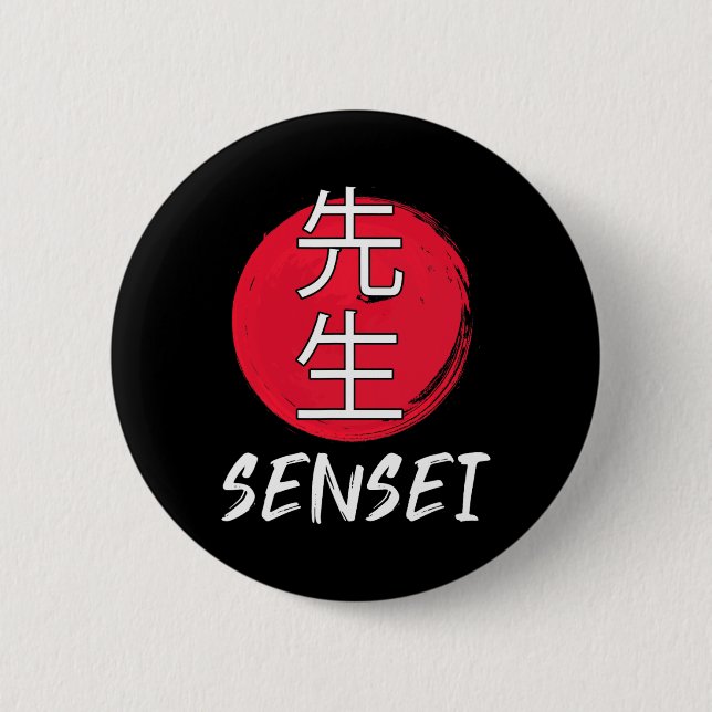 Great Karate Sensei Outfit Japanisches Kampfdesign Button (Vorderseite)