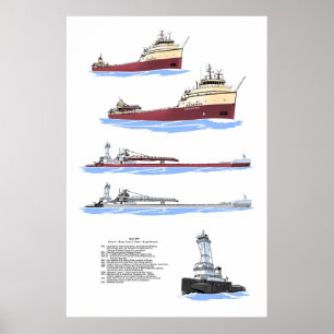 Great Lake Fraigherreservat / Barge Maumee Geschic Poster