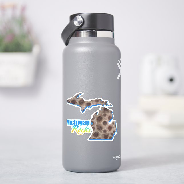 Great Lake Staat | Felsen aus Michigan | Petoskey Aufkleber (HydroFlask)
