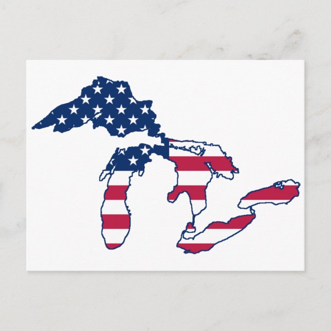 Great Lakes American Flag Postkarte (Vorderseite)