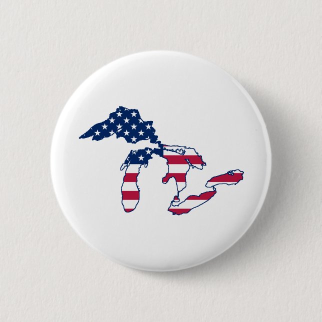 Great Lakes amerikanische Flagge Button (Vorderseite)