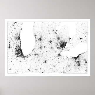 Great Lakes Cities Census Dotmap Poster