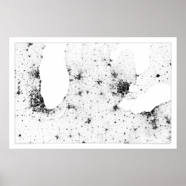 Great Lakes Cities Census Dotmap Poster (Vorne)