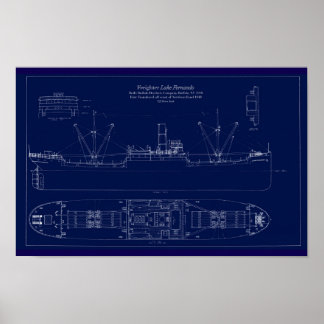 Great Lakes Frachter Lake Fernando Blaupause Poster