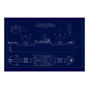 Great Lakes Frachter Lake Fernando Blaupause Poster