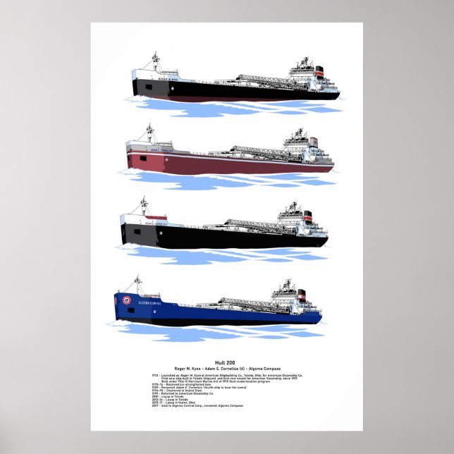 Great Lakes Freighter Algoma Compass Geschichte Poster (Vorne)