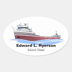Great Lakes freighter Edward L. Ryerson billboard Ovaler Aufkleber