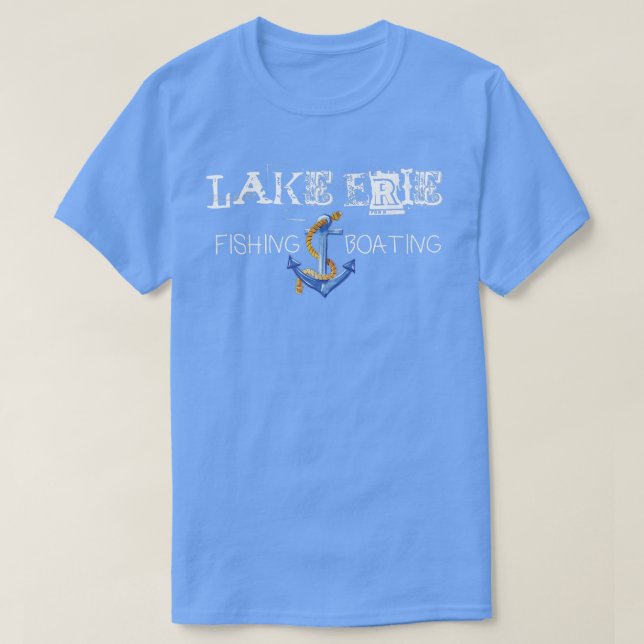 Great Lakes Lake Erie Fishing and Boating Lovers34 T-Shirt (Design vorne)