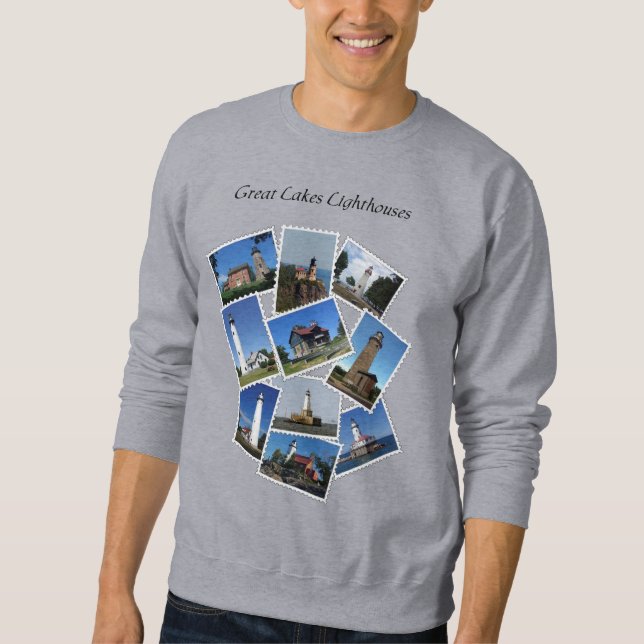 Great Lakes Lighthouse Briefmarke Shirt Schwarze B (Vorderseite)