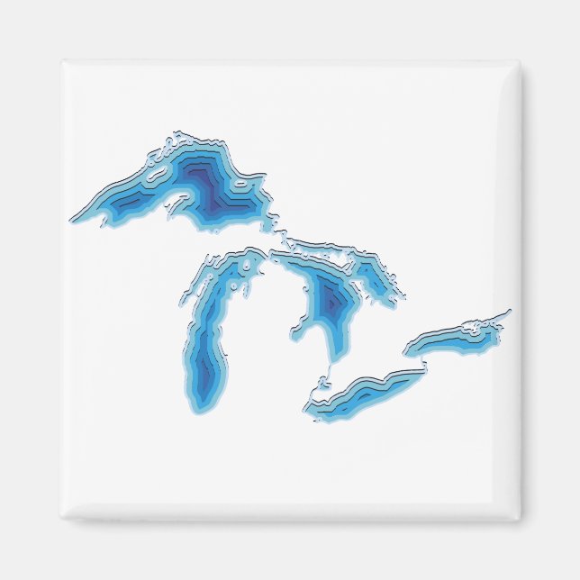 Great Lakes Map Design Magnet (Vorne)