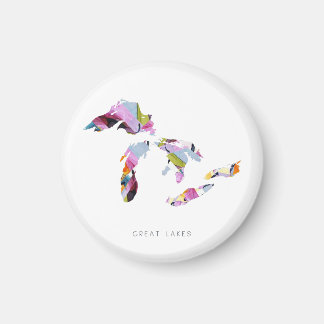 Great Lakes Minimalistische Silhouette Karte Magnet