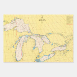Great Lakes Nautic Chart Map Geschenkpapier Set