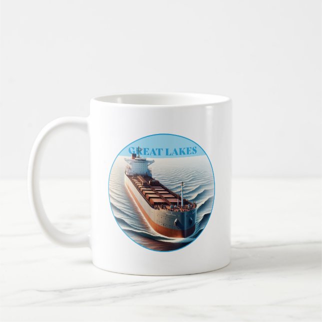 Great Lakes Ore Freighter Kaffeetasse (Links)