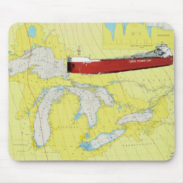 Great Lakes Schiff CSL Niagra und Diagramm Mousepad (Vorne)