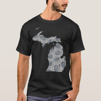 Great Lakes Shaped Men Summer Petoskey Stone T-Shirt