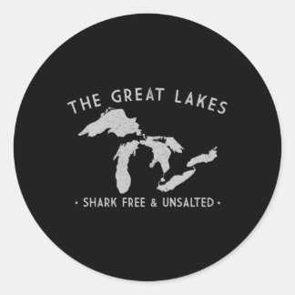 Great Lakes Shark Free and Unsalat Swea Runder Aufkleber
