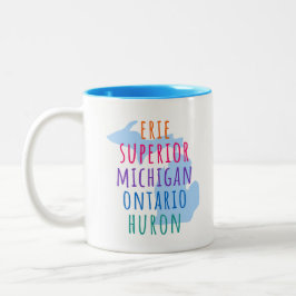 Great Lakes Simple Text Handschuh-Staat-Kaffeetass Zweifarbige Tasse