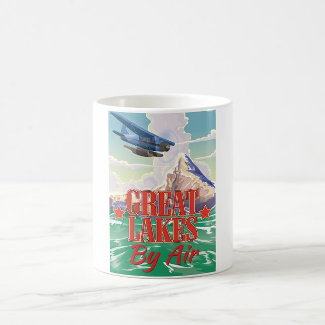 Great Lakes Vintage Reiseplakat. Tasse (Mittel)