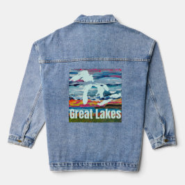 Great Lakes Wearable Art Sonnenaufgang über der Ge Jeansjacke