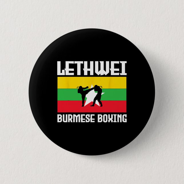 Great Lethwei Burmese Boxing Outfit Kick Mixed Mar Button (Vorderseite)
