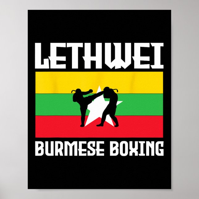 Great Lethwei Burmese Boxing Outfit Kick Mixed Mar Poster (Vorne)