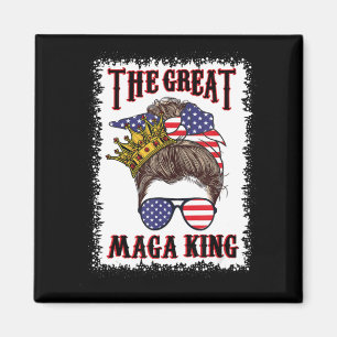 Great Maga King the July Messy Bun USA Flag für Magnet