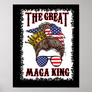 Great Maga King the July Messy Bun USA Flag für Poster