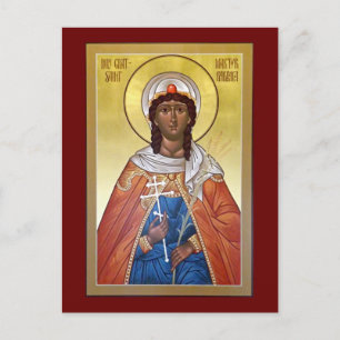 Great Martyr Barbara Prayer Card Postkarte